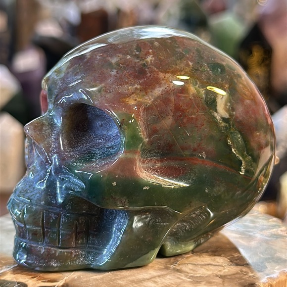 🎄SALE🎄Ocean Jasper Crystal Skull Carving! - Picture 8 of 9